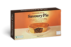 A retro box of Sainsbury's savoury pie made with Quorn.